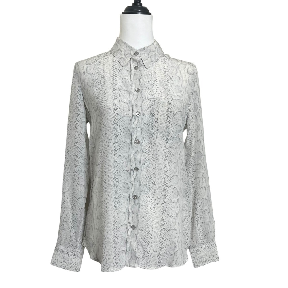 Equipment Brett Silk Shirt XS White Snake Print Button Front Office Chic
New - Picture 2 of 10